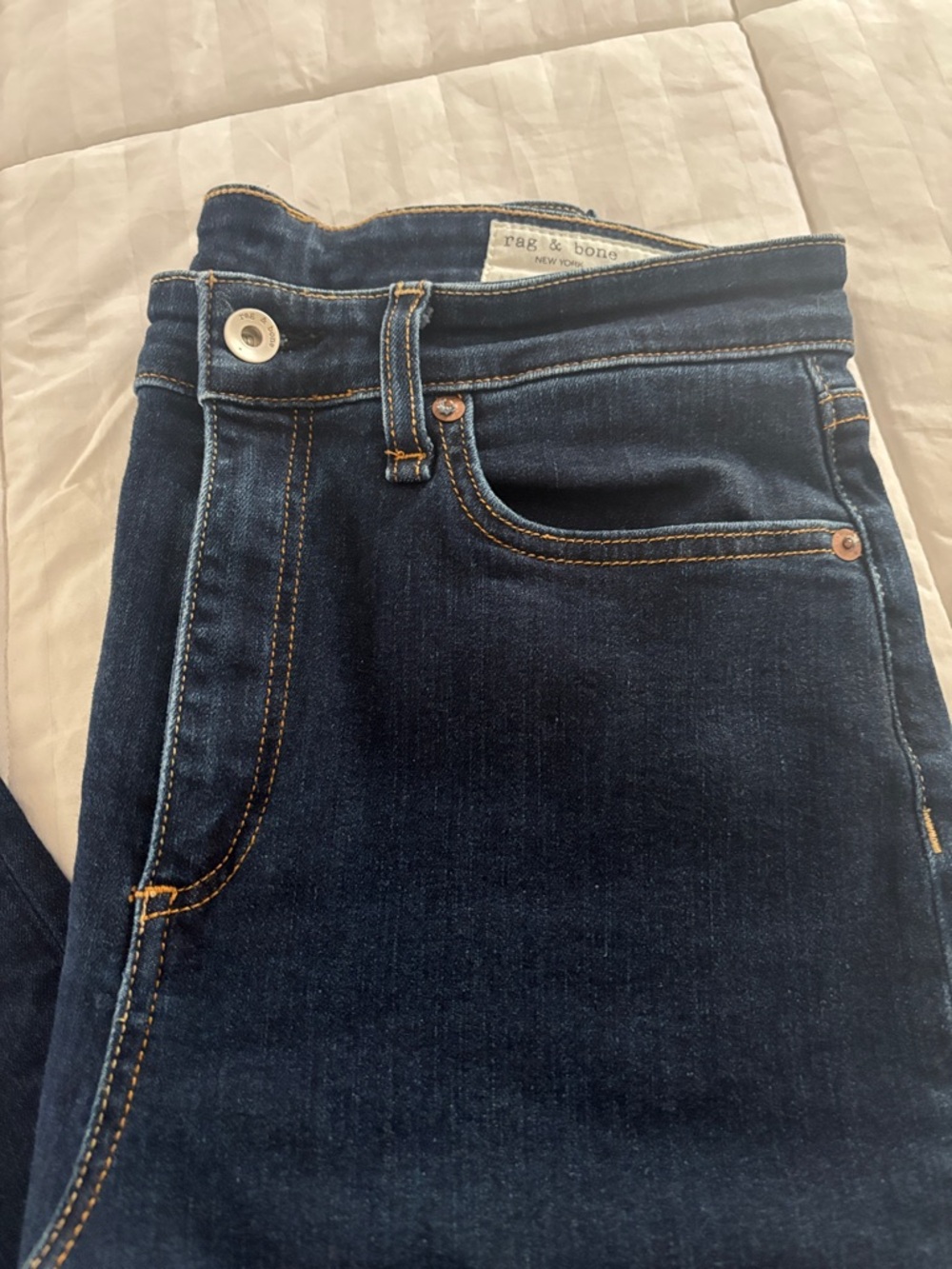 NWOT. rag & bone MarineBlu Nina High Rise Skinny Jeans